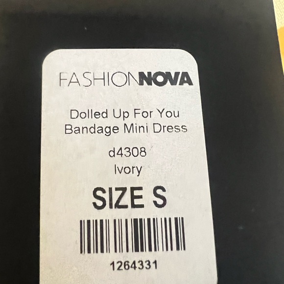 NWT FashioNova Dolled Up For You Bandage Midi Dress Ivory Small - Picture 5 of 11